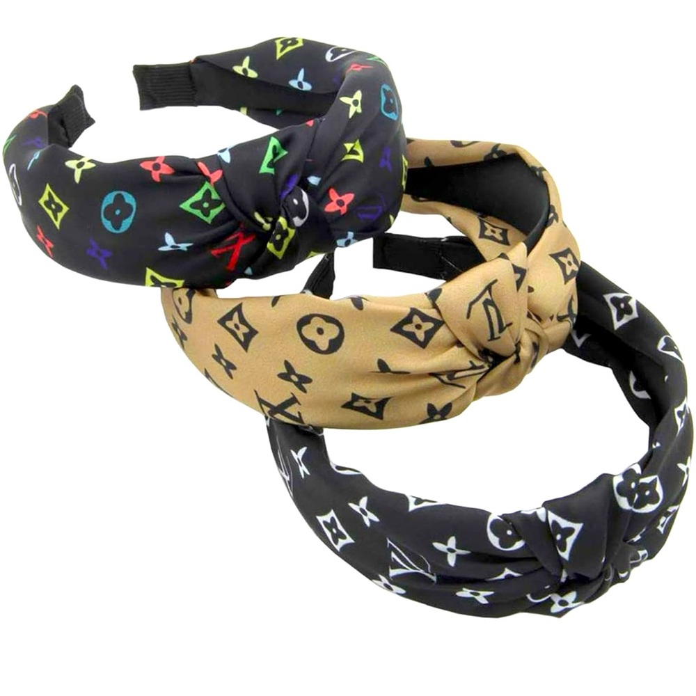 6 set Stylish designers Headband Set - Black, Tan, Multicolor
